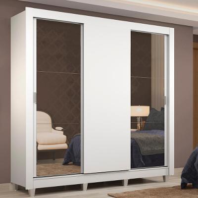 Guarda Roupa Casal Lyon 3 Portas de Correr 2 Gavetas Branco Madesa