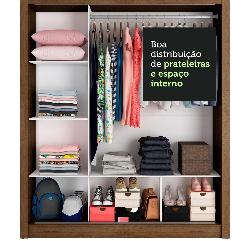 Guarda-roupa Casal Mônaco 3 Portas Com Espelho Rustic/Cinza - 5