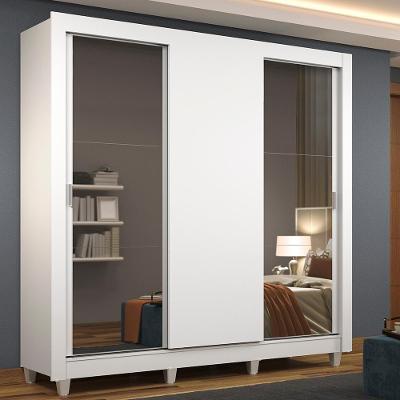Guarda Roupa Casal Mônaco 3 Portas de Correr Branco MDP Madesa