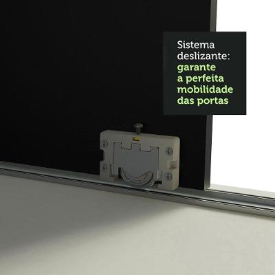 Guarda Roupa Casal Austin 4 Portas de Correr 3 Gavetas Branco-preto Madesa