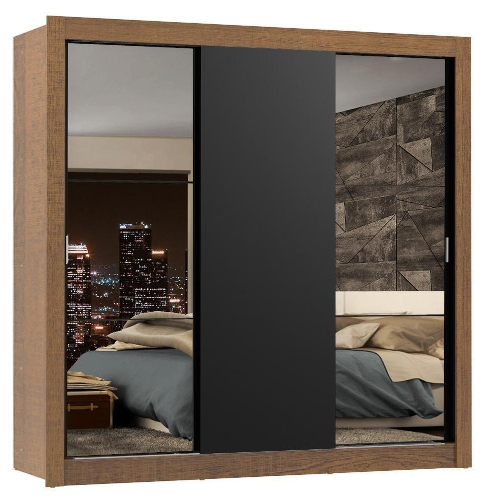 Guarda-roupa Casal Lyon Plus 3 Portas Correr Espelhos - 7