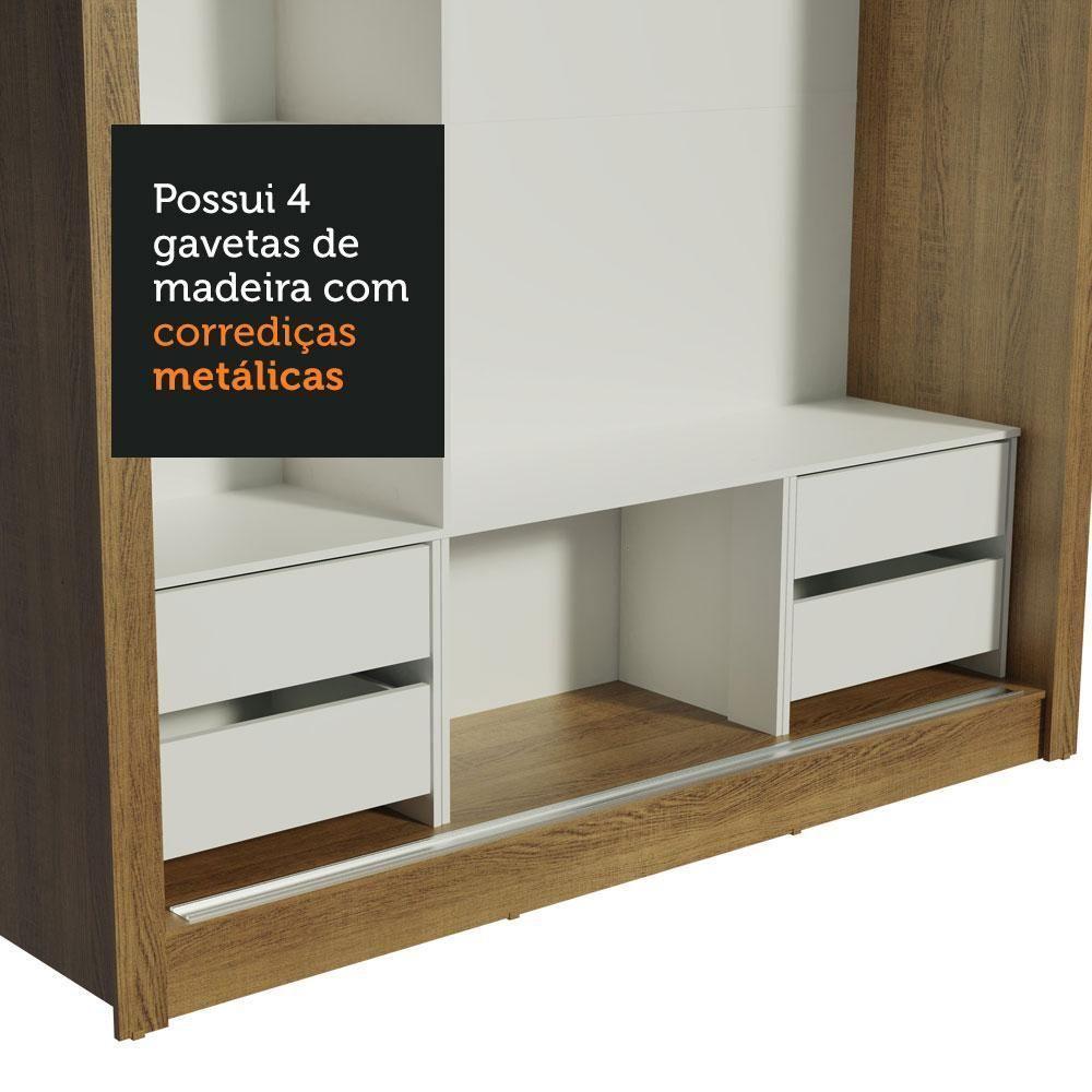 Guarda-roupa Casal Lyon Plus 3 Portas Correr Espelhos - 9