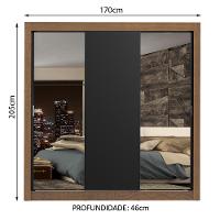 Guarda-roupa Casal Lyon Plus 3 Portas Correr Espelhos - 6