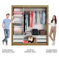 Guarda-roupa Casal Lyon Plus 3 Portas Correr Espelhos - 8