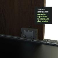 Guarda-roupa Austin 4 Portas de Espelho 3 Gavetas Preto - 3