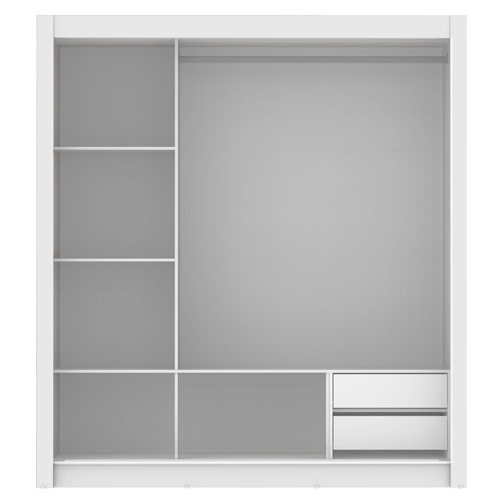 Guarda Roupa Casal Lyon 3 Portas de Correr Branco Madesa - 6