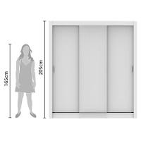 Guarda Roupa Casal Lyon 3 Portas de Correr Branco Madesa - 8