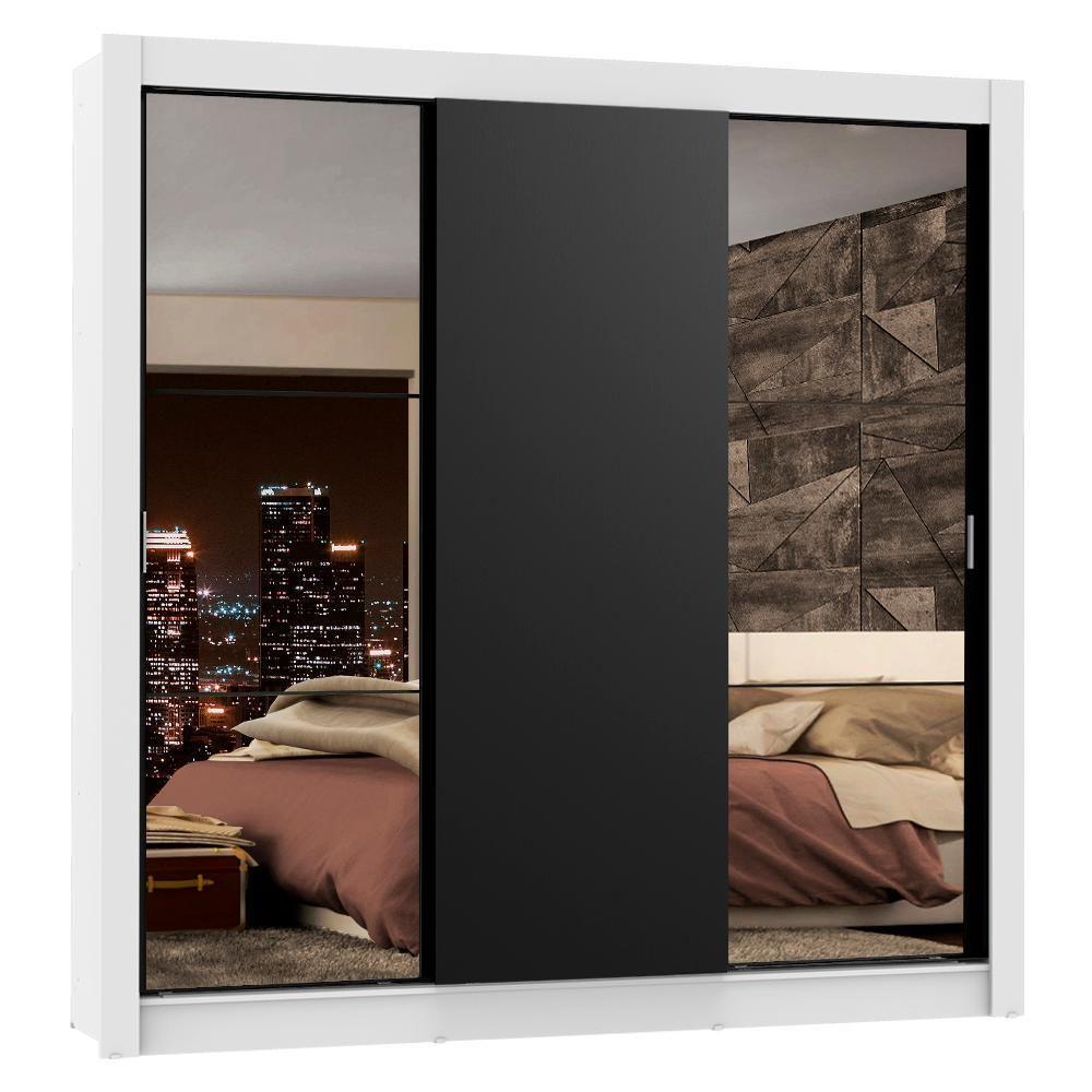 Guarda-roupa Casal Lyon Plus 3 Portas Correr Espelhos - 10