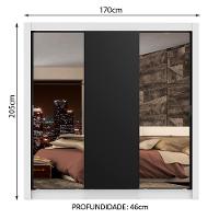 Guarda-roupa Casal Lyon Plus 3 Portas Correr Espelhos