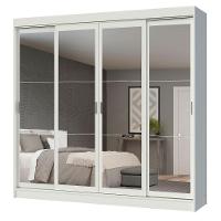 Guarda-roupa 4 Portas de Correr de Espelho 3 Gavetas Madesa - 2