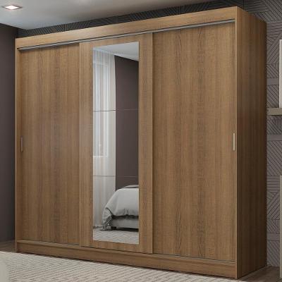 Guarda Roupa Casal Kansas 3 Portas de Correr 3 Gavetas Rustic Rustic