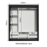 Guarda-roupa Casal Lyon Plus 3 Portas Correr Espelhos - 10