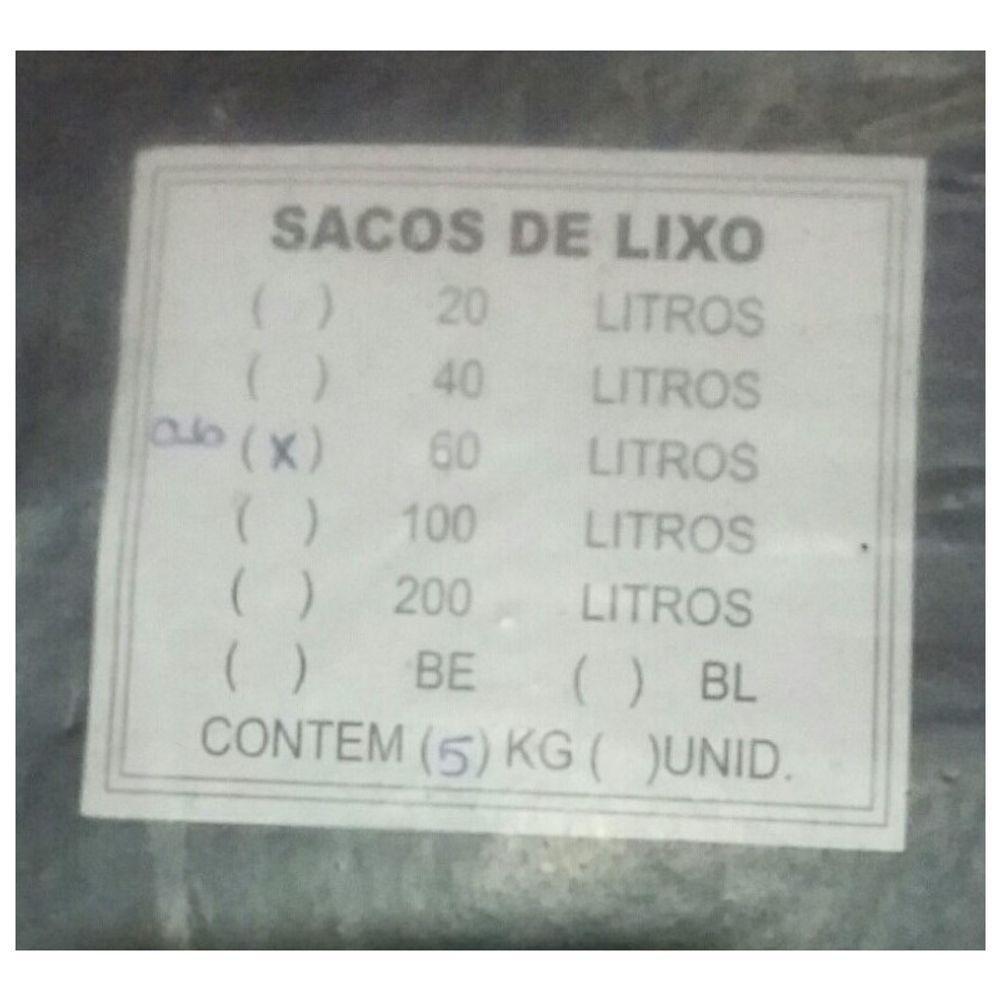 Saco De Lixo 60 Litros Extra Reforçado 5kg Cor:preto - 3