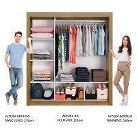 Guarda-roupa Casal 3 Portas Com Espelhos Rustic/Cinza - 8