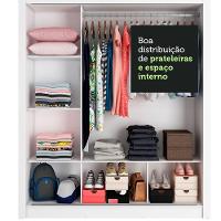 Guarda-roupa Casal 3 Portas Com Espelhos Branco/Cinza - 5