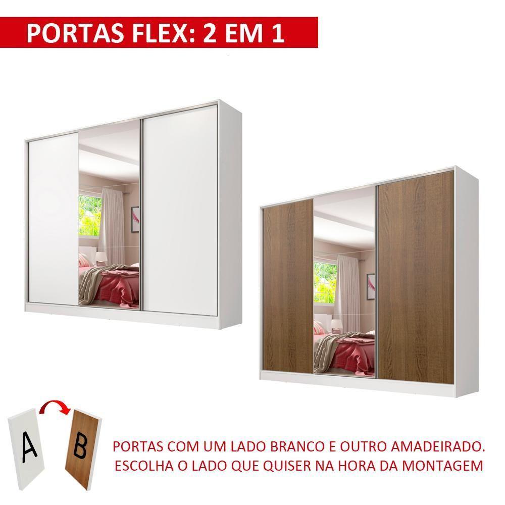 Guarda Roupa Juvenil Kevin 3 Portas Correr Espelho - Madesa - 6