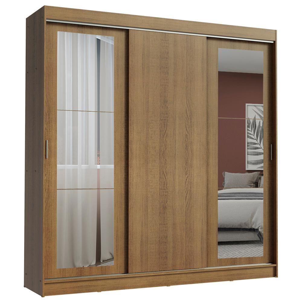 Guarda-roupa 3 Portas de Correr Espelhos 3 Gavetas Madesa - 2