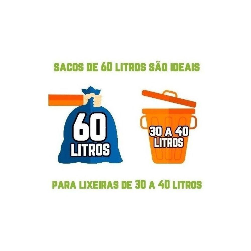 Saco De Lixo 60 Litros 100 Un Preto Super Reforçado - 2