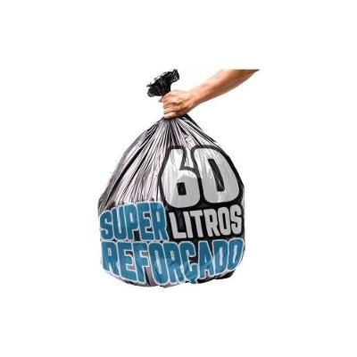 Saco De Lixo 60 Litros 100 Un Preto Super Reforçado