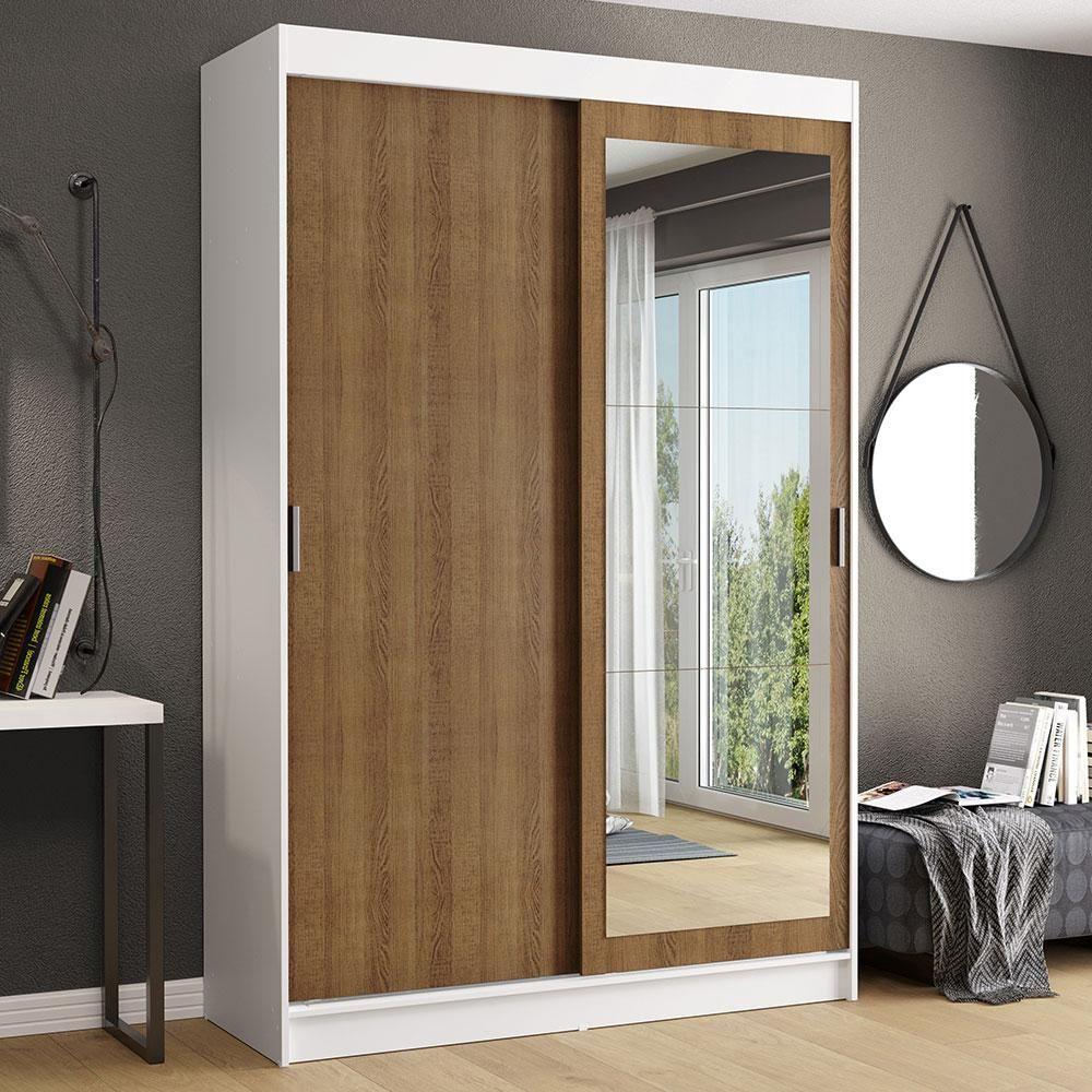 Guarda-roupa 2 Portas de Correr com Espelho 2 Gavetas Madesa - 6