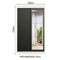 Guarda-roupa 2 Portas de Correr com Espelho 2 Gavetas Madesa