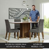 Kit Sala De Jantar Mesa 4 Cadeiras Rustic/Branco/Silver Keila Madesa Rustic/Branco/Silver - 8