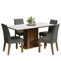 Kit Sala De Jantar Mesa 4 Cadeiras Rustic/Branco/Silver Keila Madesa Rustic/Branco/Silver - 10