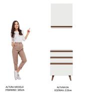 Kit Reims com Armário Aéreo e Balcão Branco Madesa - 16
