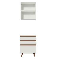 Kit Reims com Armário Aéreo e Balcão Branco Madesa - 3