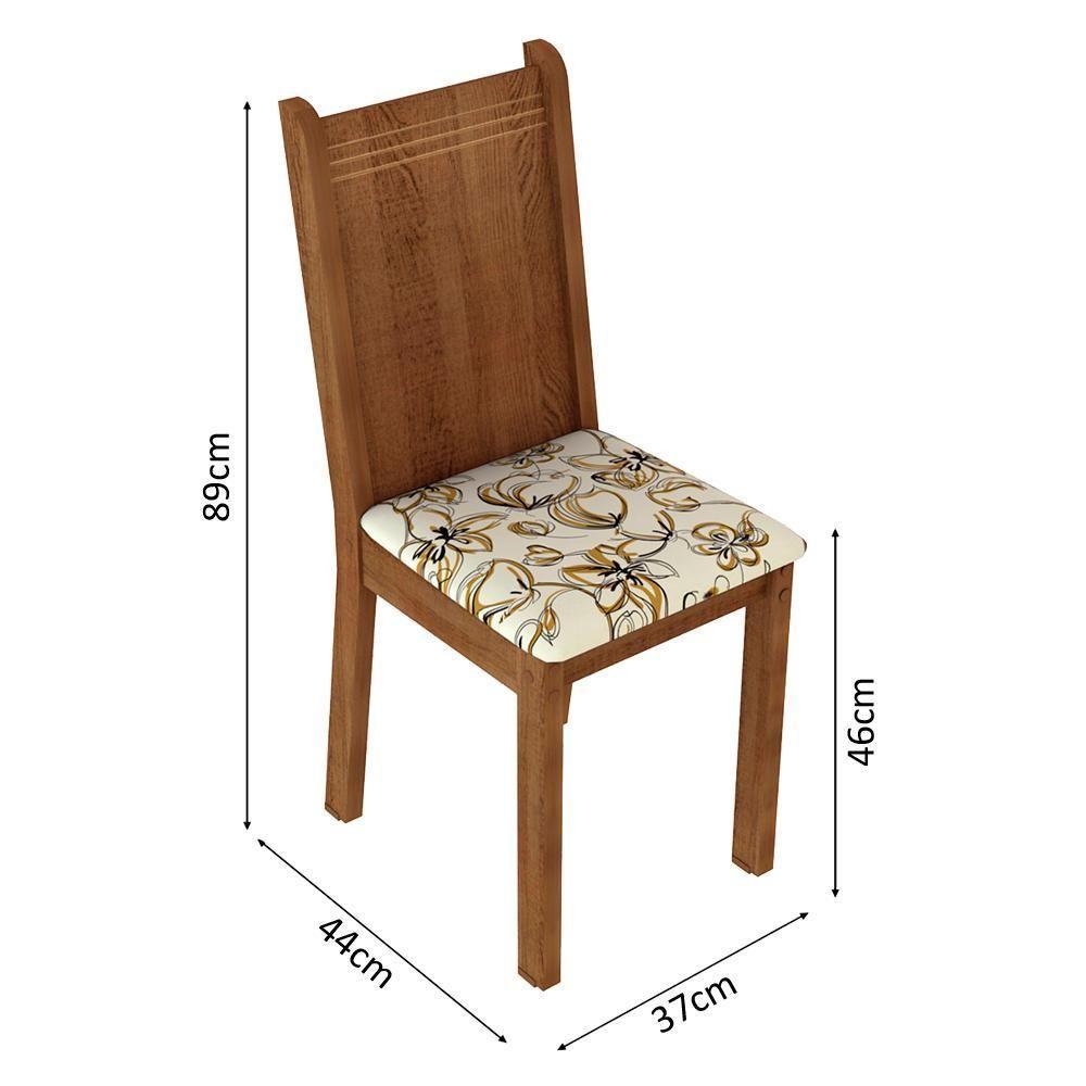 Kit 6 Cadeiras 4290 Rustic e Lírio Bege Madesa - 9