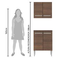 Kit Canto Emilly 4 Portas com Armario Aéreo e Balcão Madesa