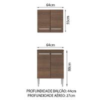 Kit Canto Emilly 4 Portas com Armario Aéreo e Balcão Madesa - 9