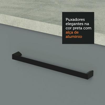 Kit Com 2 Balcões De Cozinha 3 Gavetas 4 Portas Branco Cinza