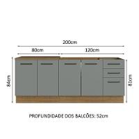 Kit Com 2 Balcões De Cozinha 3 Gavetas 4 Portas - 10