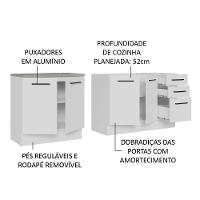 Kit Com 2 Balcões De Cozinha 3 Gavetas 4 Portas Branco - 7