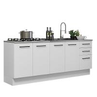 Kit Com 2 Balcões De Cozinha 3 Gavetas 4 Portas Branco - 9