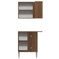 Kit Canto Reto Madesa Emilly com Armário Aéreo Adega Balcão - 3