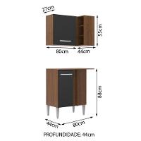 Kit Canto Reto Madesa Emilly com Armário Aéreo Adega Balcão - 5