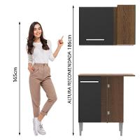 Kit Canto Reto Madesa Emilly com Armário Aéreo Adega Balcão - 8