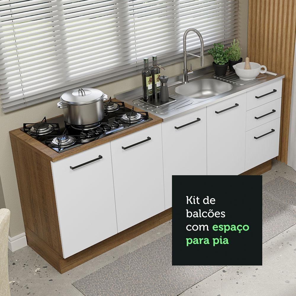 Kit Com 2 Balcões De Cozinha 3 Gavetas 4 Portas - 7