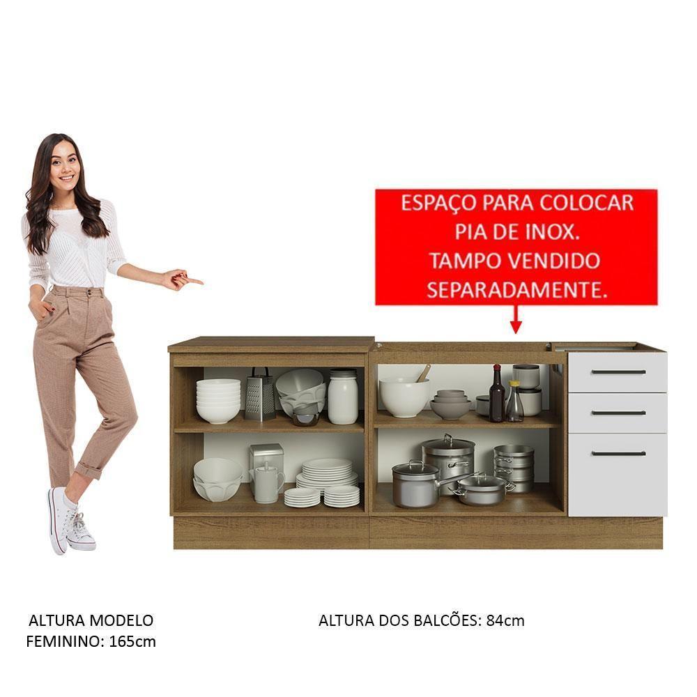 Kit Com 2 Balcões De Cozinha 3 Gavetas 4 Portas - 8