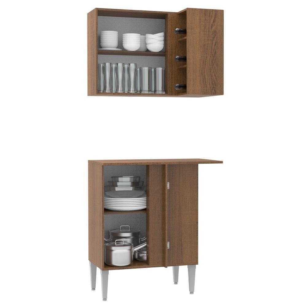 Kit Canto Reto Emilly 2 Portas Aéreo Adega Balcão Madesa - 3