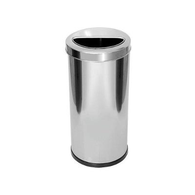 Lixeira Inox 30 Litros Com Aro Meia Lua