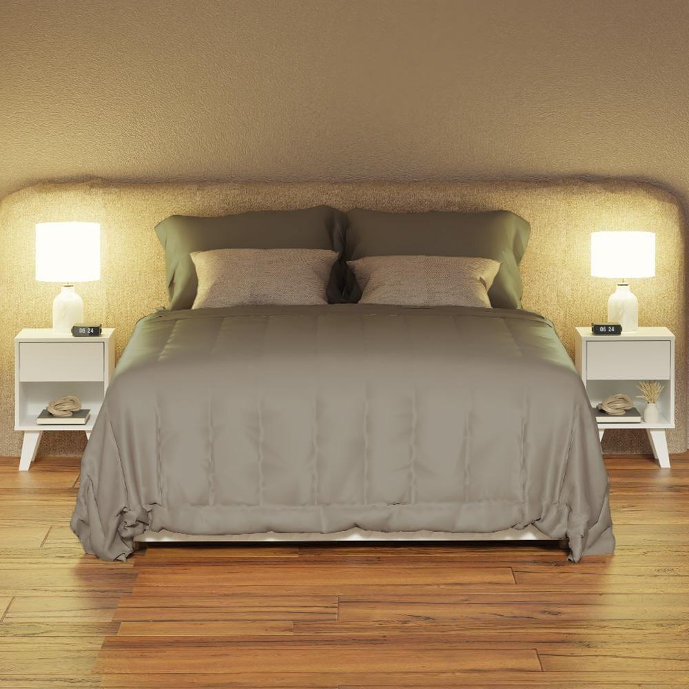 Kit Com 2 Mesas De Cabeceira Brancas 1 Gaveta 3235 - 6