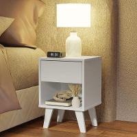 Kit Com 2 Mesas De Cabeceira Brancas 1 Gaveta 3235