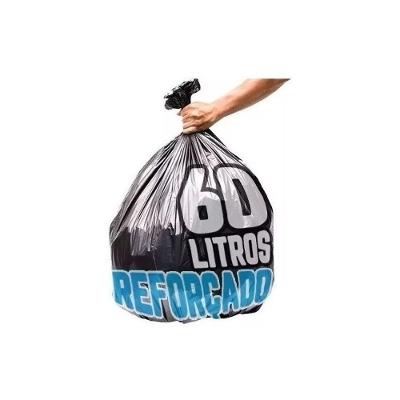 Saco De Lixo 60 Litros 100 Un Preto Reforçado Otima Qualida