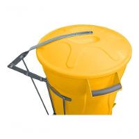 Lixeira Redonda 100l Amarela + Pedal De Aço Desmontável Jsn - 5