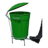 Lixeira Redonda 100 L Verde + Pedal De Aço Desmontável Jsn - 3