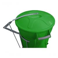 Lixeira Redonda 100 L Verde + Pedal De Aço Desmontável Jsn - 5