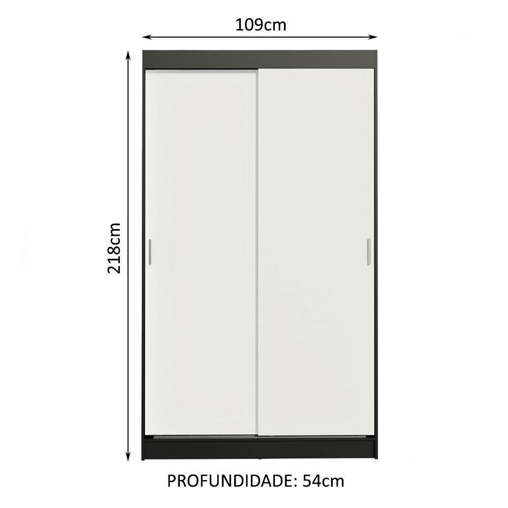 Guarda-roupa Solteiro 2 Portas de Correr 2 Gavetas Madesa - 4